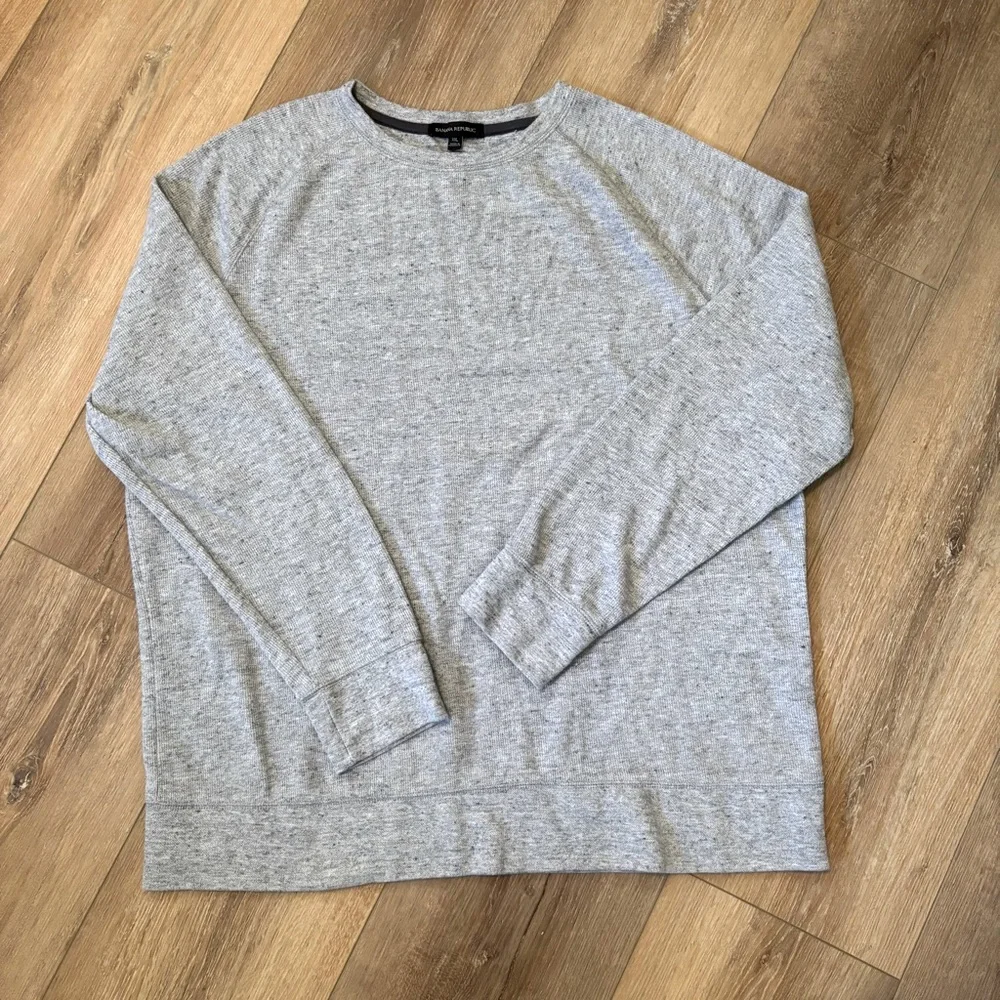 BANANA REPUBLIC Men’s Cotton Blend Sweater Heather Gray Crewneck Sweatshirt XXL‎